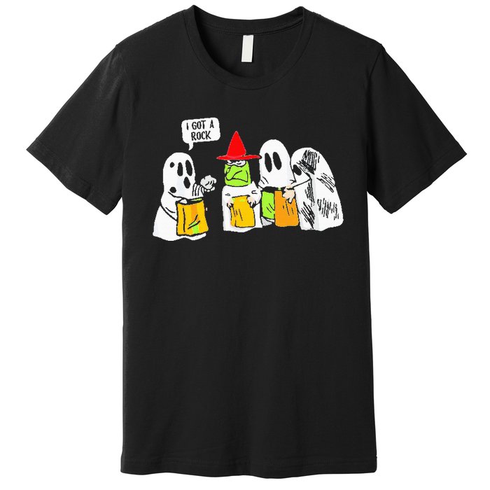 Ghosts I Got A Rock Funny Halloween Premium T-Shirt