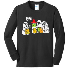 Ghosts I Got A Rock Funny Halloween Kids Long Sleeve Shirt