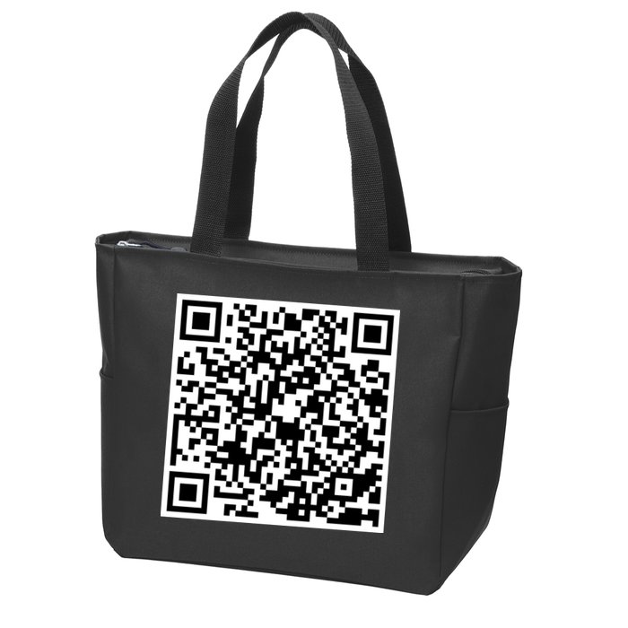 God Is Greater QR Code Zip Tote Bag