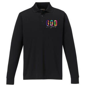 God Is Good Bible Verse Psalm Christian Faith Jesus Tie Dye Performance Long Sleeve Polo