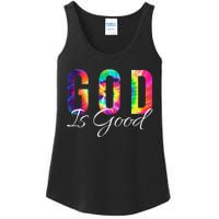 God Is Good Bible Verse Psalm Christian Faith Jesus Tie Dye Ladies Essential Tank