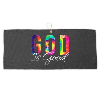 God Is Good Bible Verse Psalm Christian Faith Jesus Tie Dye Large Microfiber Waffle Golf Towel