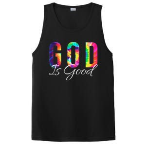 God Is Good Bible Verse Psalm Christian Faith Jesus Tie Dye PosiCharge Competitor Tank