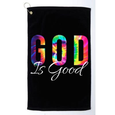 God Is Good Bible Verse Psalm Christian Faith Jesus Tie Dye Platinum Collection Golf Towel