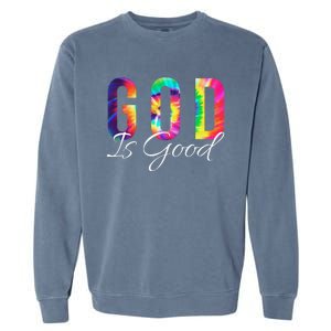 God Is Good Bible Verse Psalm Christian Faith Jesus Tie Dye Garment-Dyed Sweatshirt