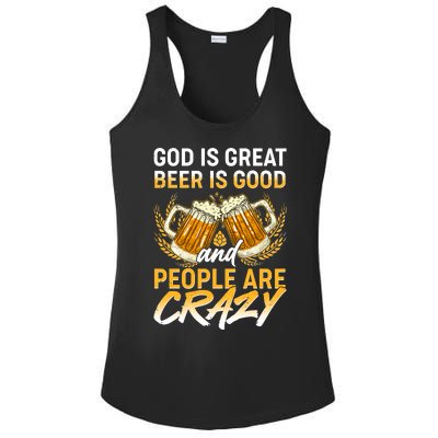 God Is Great Beer Is Good And People Are Crazy Ladies PosiCharge Competitor Racerback Tank