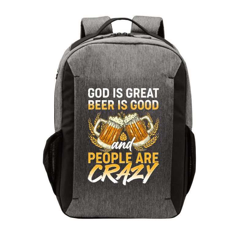 God Is Great Beer Is Good And People Are Crazy Vector Backpack