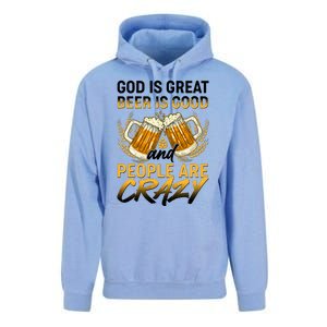 God Is Great Beer Is Good And People Are Crazy Unisex Surf Hoodie