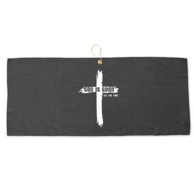 God Is Good Cross Funny Christian Large Microfiber Waffle Golf Towel