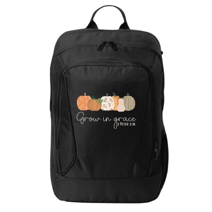 Grow In Grace Pumpkins Fall Thanksgiving Christian Religious City Backpack