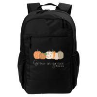 Grow In Grace Pumpkins Fall Thanksgiving Christian Religious Daily Commute Backpack