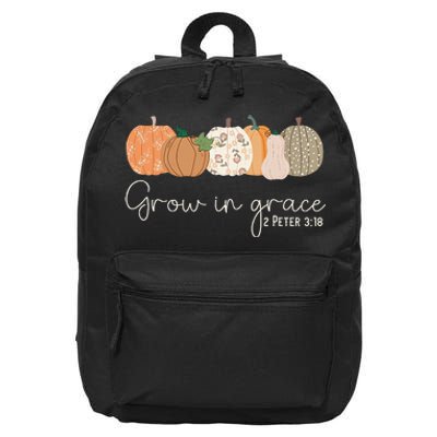 Grow In Grace Pumpkins Fall Thanksgiving Christian Religious 16 in Basic Backpack