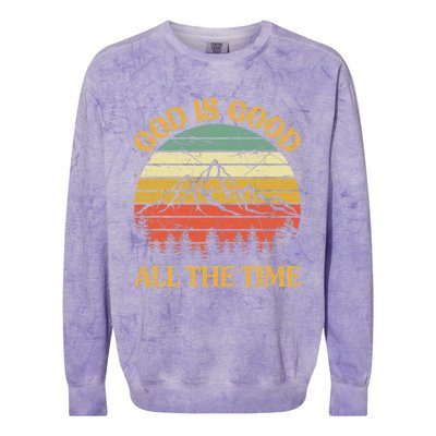 God Is Good All The Time Worship Preachers Christian  Colorblast Crewneck Sweatshirt