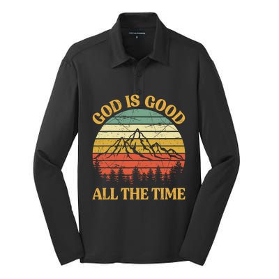 God Is Good All The Time Worship Preachers Christian  Silk Touch Performance Long Sleeve Polo