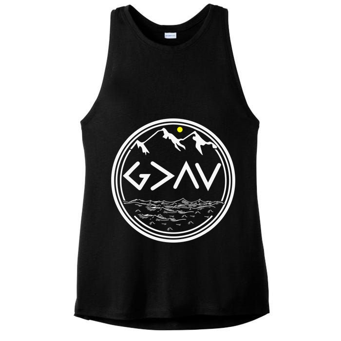 God Is Greater Than The Highs And Lows  Ladies PosiCharge Tri-Blend Wicking Tank