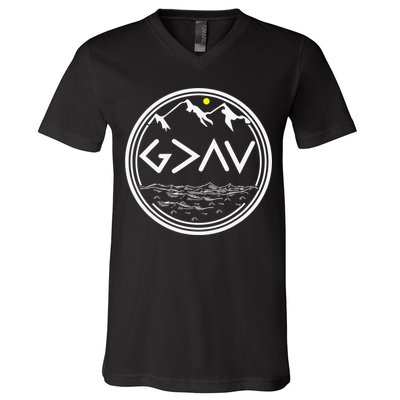 God Is Greater Than The Highs And Lows  V-Neck T-Shirt