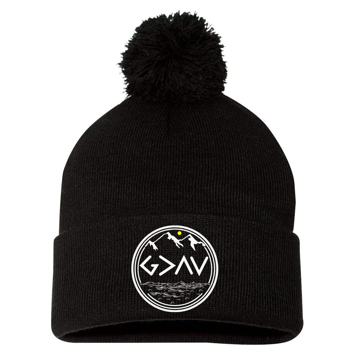 God Is Greater Than The Highs And Lows  Pom Pom 12in Knit Beanie