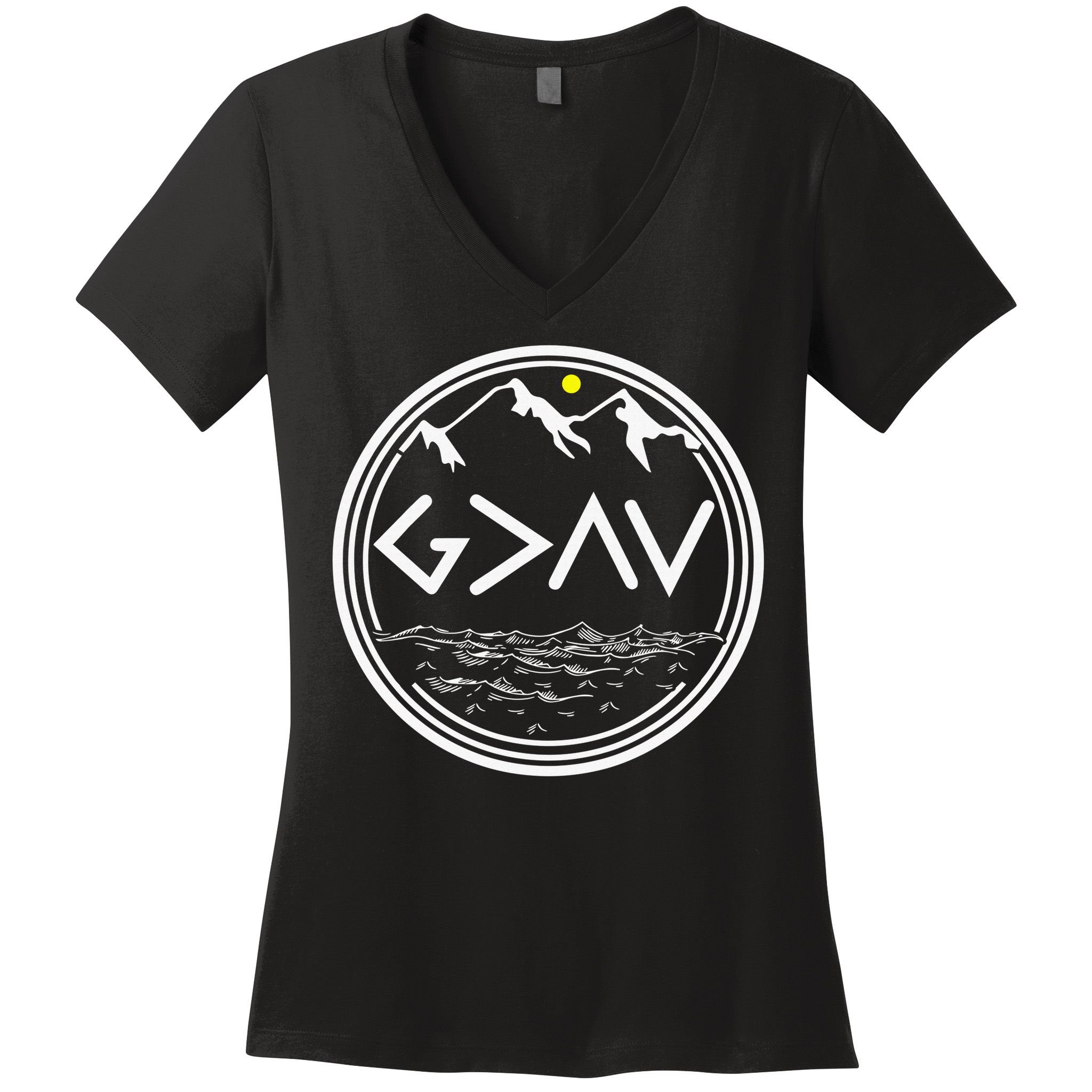 God Is Greater Than The Highs And Lows  Women's V-Neck T-Shirt
