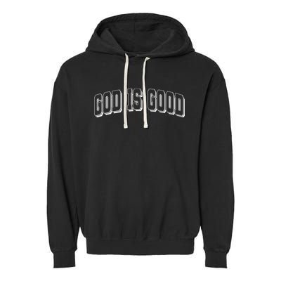God Is Good Sports University Style Logo Garment-Dyed Fleece Hoodie