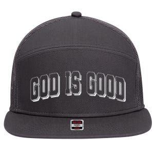 God Is Good Sports University Style Logo 7 Panel Mesh Trucker Snapback Hat