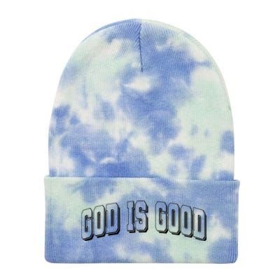 God Is Good Sports University Style Logo Tie Dye 12in Knit Beanie