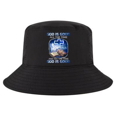 God Is Good All The Time Christian Cross Jesus Quote Cool Comfort Performance Bucket Hat