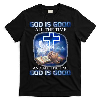 God Is Good All The Time Christian Cross Jesus Quote T-Shirt