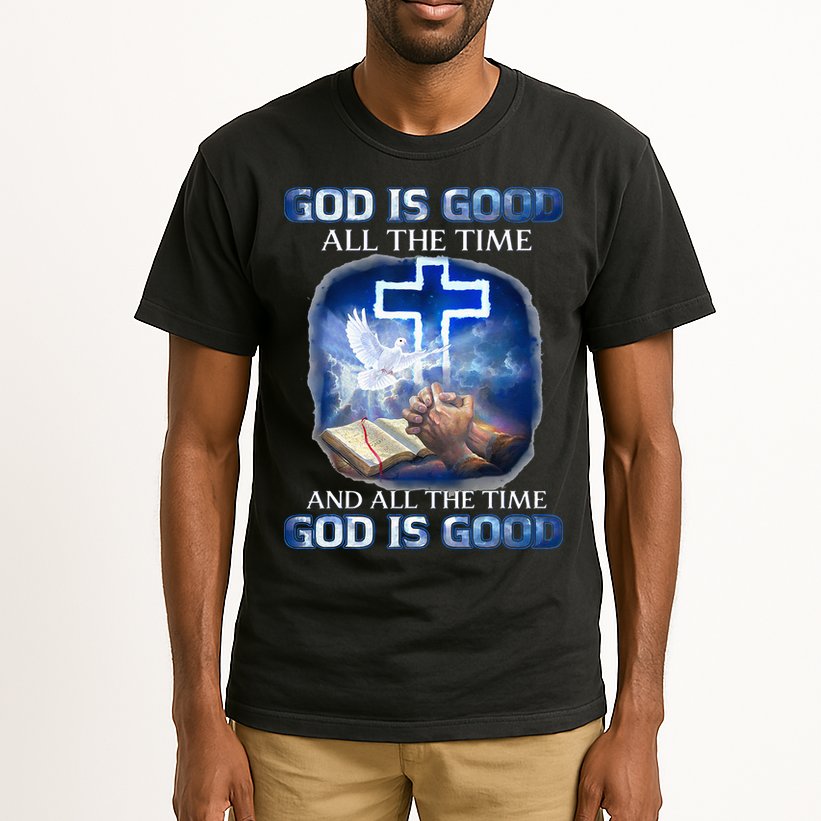 God Is Good All The Time Christian Cross Jesus Quote Tall T-Shirt