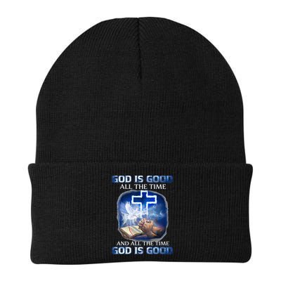 God Is Good All The Time Christian Cross Jesus Quote Beanie