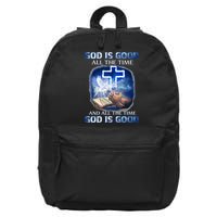 God Is Good All The Time Christian Cross Jesus Quote 16 in Basic Backpack