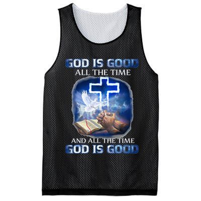 God Is Good All The Time Christian Cross Jesus Quote Mesh Reversible Basketball Jersey Tank
