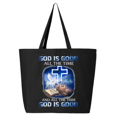 God Is Good All The Time Christian Cross Jesus Quote 25L Jumbo Tote