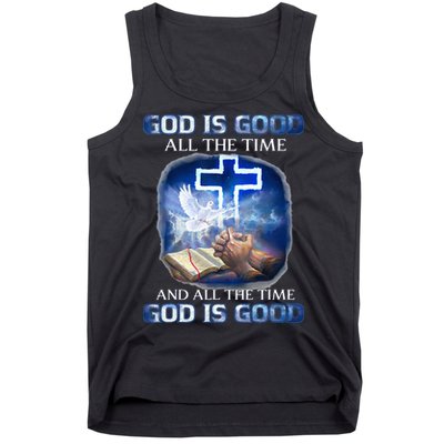 God Is Good All The Time Christian Cross Jesus Quote Tank Top