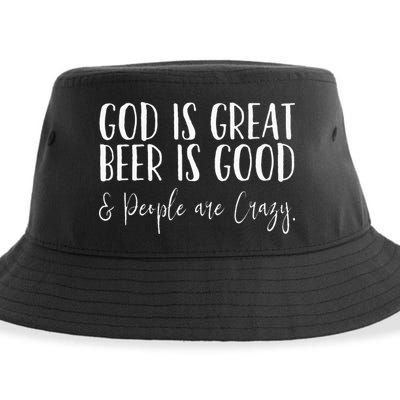 God is great beer is good and people are crazy Sustainable Bucket Hat