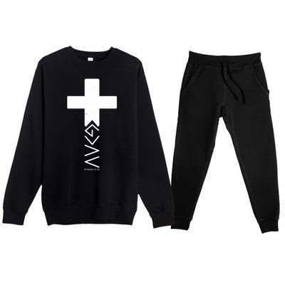 God Is Greater Than Highs And Lows Romans 8 28 Premium Crewneck Sweatsuit Set