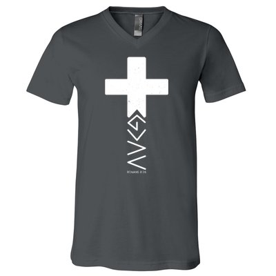 God Is Greater Than Highs And Lows Romans 8 28 V-Neck T-Shirt