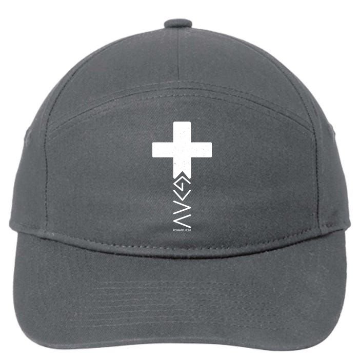 God Is Greater Than Highs And Lows Romans 8 28 7-Panel Snapback Hat