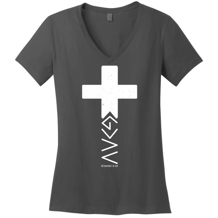 God Is Greater Than Highs And Lows Romans 8 28 Women's V-Neck T-Shirt