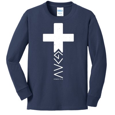 God Is Greater Than Highs And Lows Romans 8 28 Kids Long Sleeve Shirt