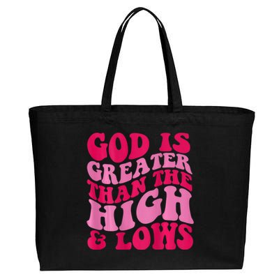 God Is Greater Than The Highs And Lows Cotton Canvas Jumbo Tote