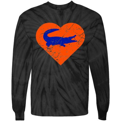 Gators In Heart I Love Gators Tie-Dye Long Sleeve Shirt