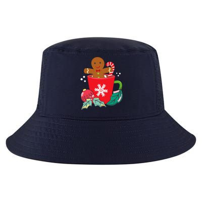 Gingerbread In Hot Cocoa Mug Christmas Holiday Fun Costume Cool Comfort Performance Bucket Hat