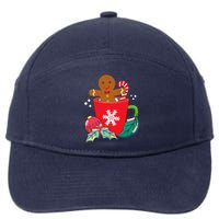 Gingerbread In Hot Cocoa Mug Christmas Holiday Fun Costume 7-Panel Snapback Hat