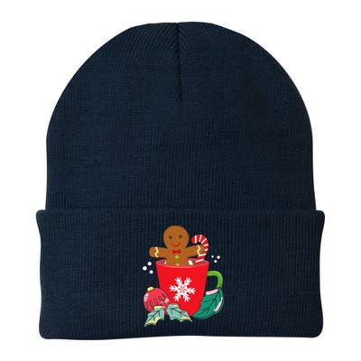 Gingerbread In Hot Cocoa Mug Christmas Holiday Fun Costume Knit Cap Winter Beanie