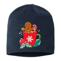 Gingerbread In Hot Cocoa Mug Christmas Holiday Fun Costume Sustainable Beanie