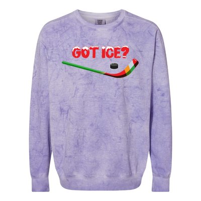 Got Ice Hockey Stick Christmas Holiday Xmas Funny Gift Colorblast Crewneck Sweatshirt