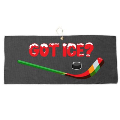 Got Ice Hockey Stick Christmas Holiday Xmas Funny Gift Large Microfiber Waffle Golf Towel