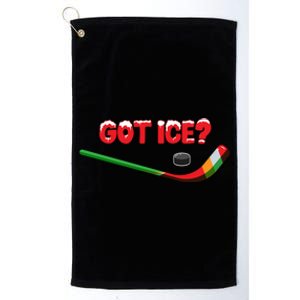 Got Ice Hockey Stick Christmas Holiday Xmas Funny Gift Platinum Collection Golf Towel