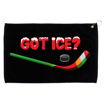 Got Ice Hockey Stick Christmas Holiday Xmas Funny Gift Grommeted Golf Towel