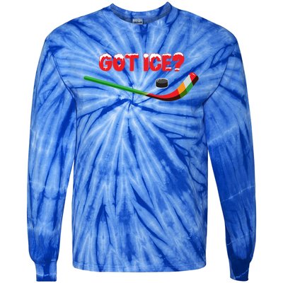 Got Ice Hockey Stick Christmas Holiday Xmas Funny Gift Tie-Dye Long Sleeve Shirt